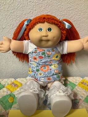 Vintage Cabbage Patch Kid Girl Hong Kong KT Red Hair Green Eyes HM#3 1984
